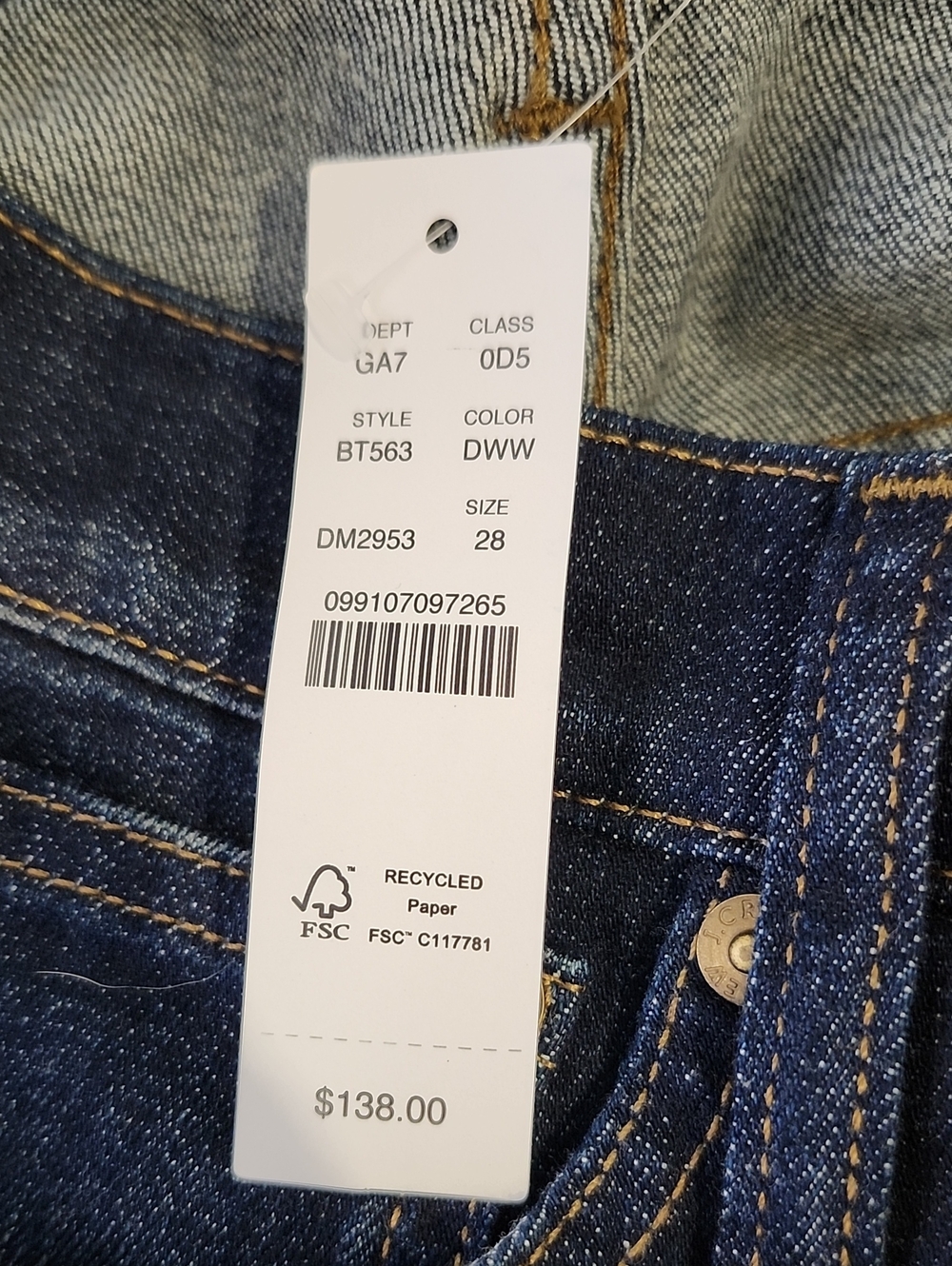 J Crew Womens 9" Demi Boot Crop Dark Indigo Jeans Size 28 NWT Mid Rise Kick - Picture 6 of 9